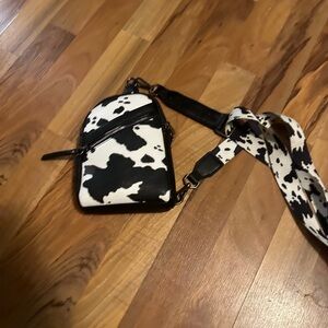 Montana West Black and White Crossbody Bag
